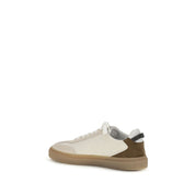 Brunello Cucinelli Beige Suede Leather Low Top Sneakers