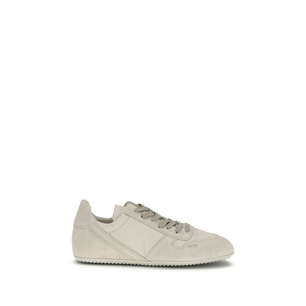 Rick Owens Gray Calf Leather Low Top Sneakers