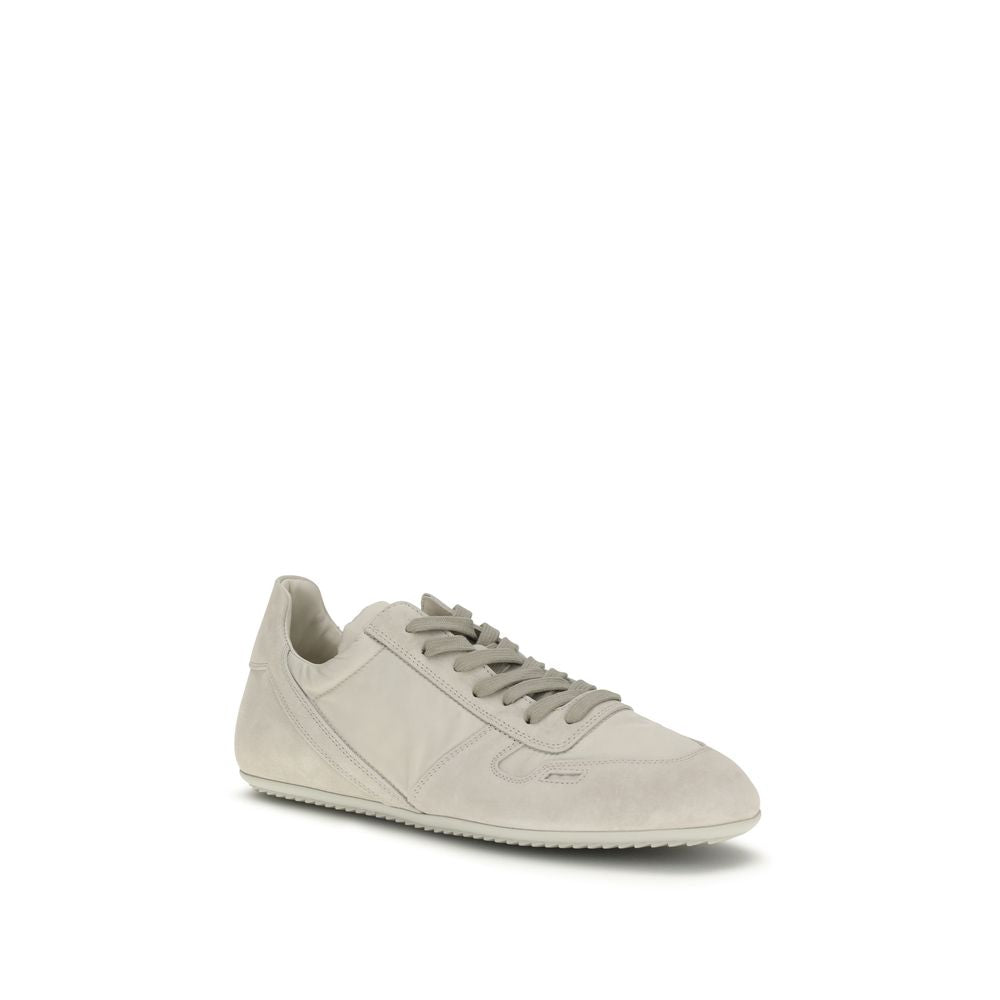 Rick Owens Gray Calf Leather Low Top Sneakers