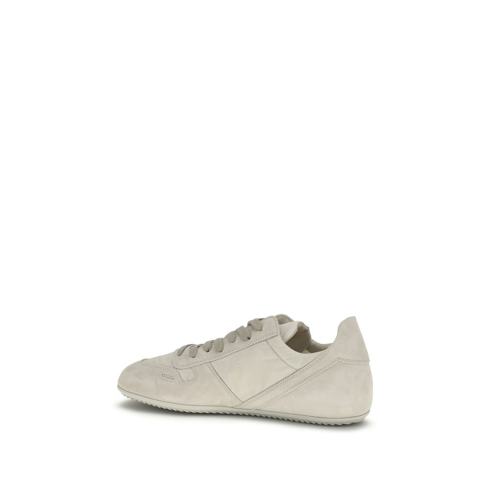 Rick Owens Gray Calf Leather Low Top Sneakers