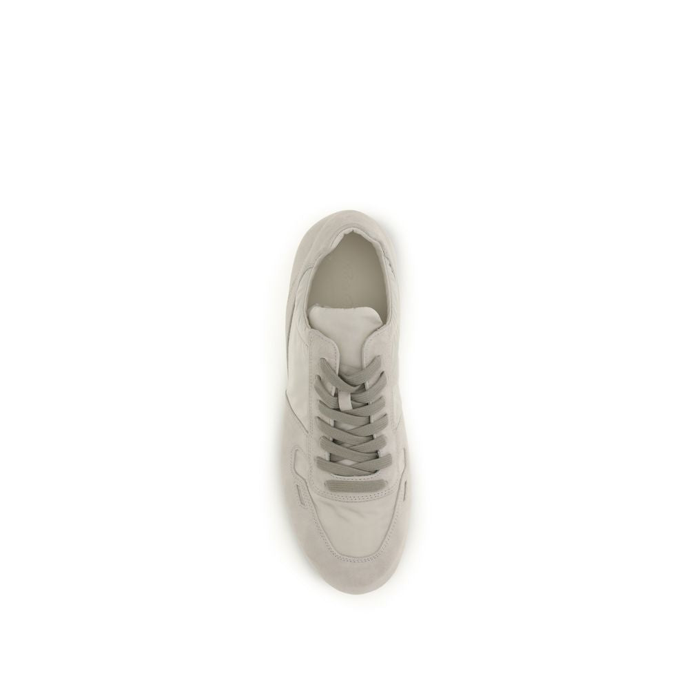 Rick Owens Gray Calf Leather Low Top Sneakers