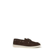 Prada Brown Suede Calf Leather Slip-On Loafers