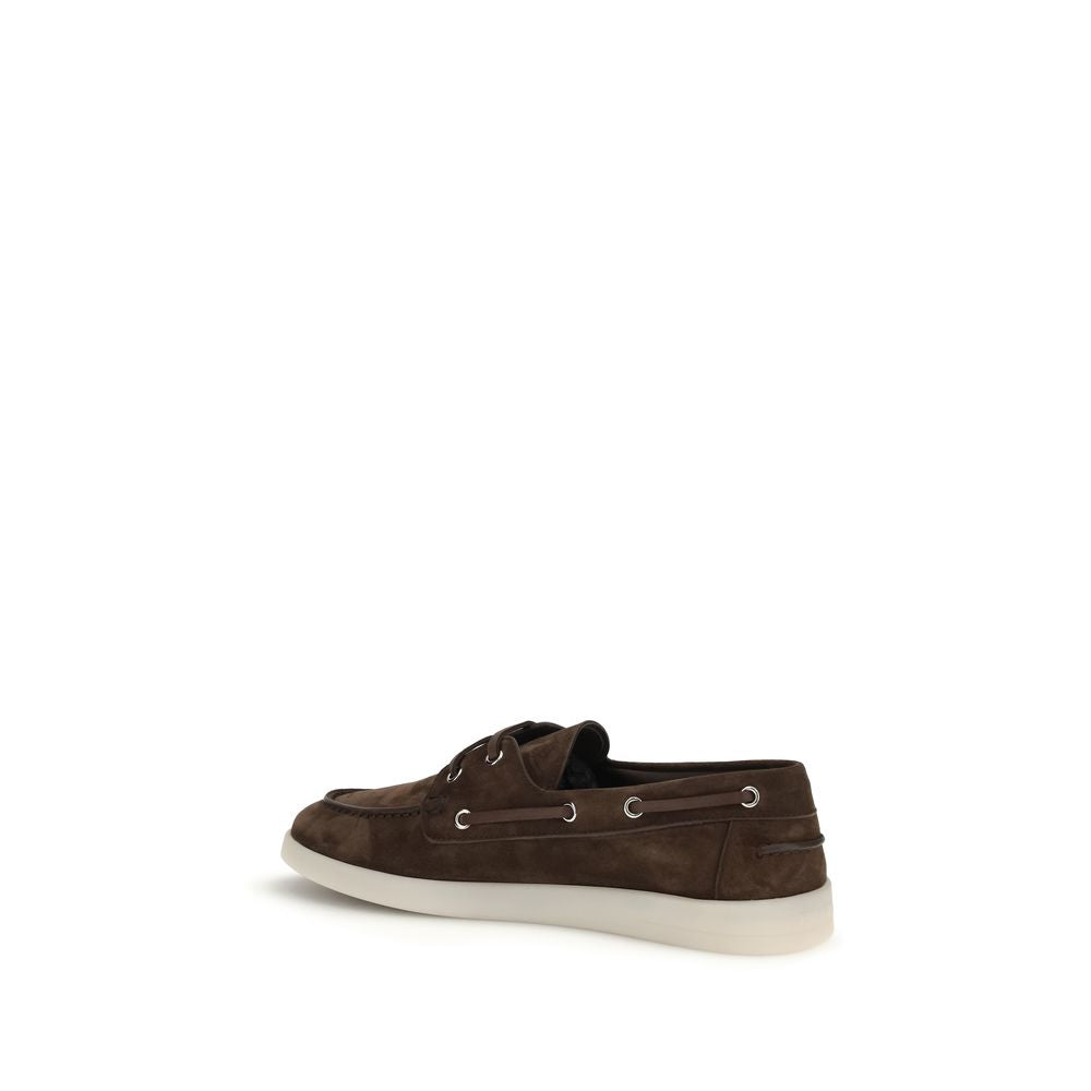 Prada Brown Suede Calf Leather Slip-On Loafers