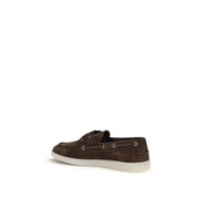 Prada Brown Suede Calf Leather Slip-On Loafers