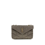 Saint Laurent Gray Lambskin Shoulder Bag
