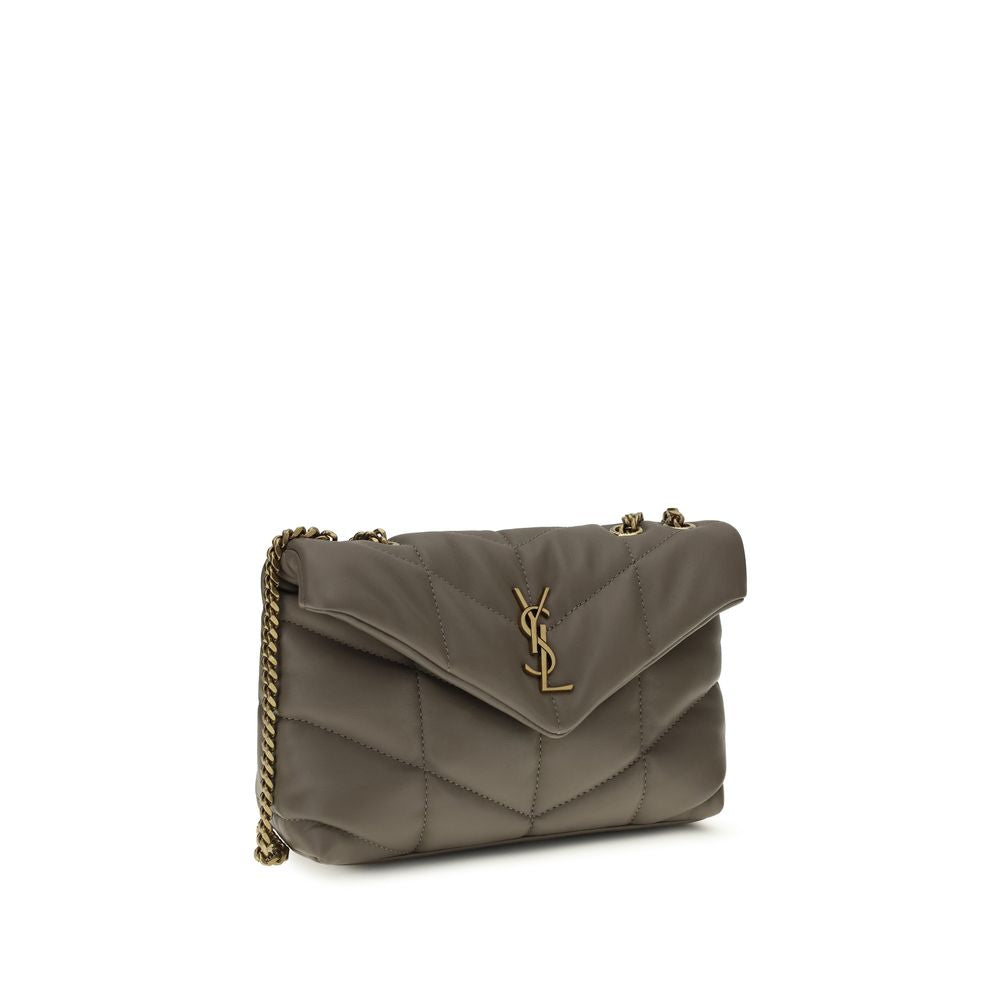 Saint Laurent Gray Lambskin Shoulder Bag