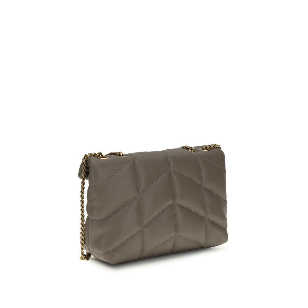 Saint Laurent Gray Lambskin Shoulder Bag