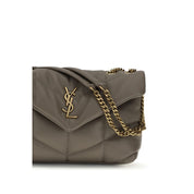 Saint Laurent Gray Lambskin Shoulder Bag