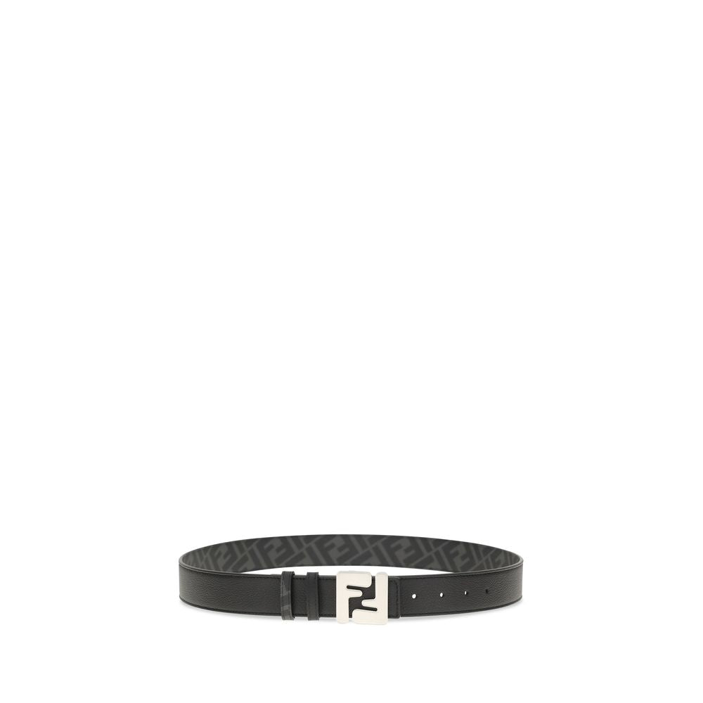 Fendi Black Calf Leather Reversible Belt