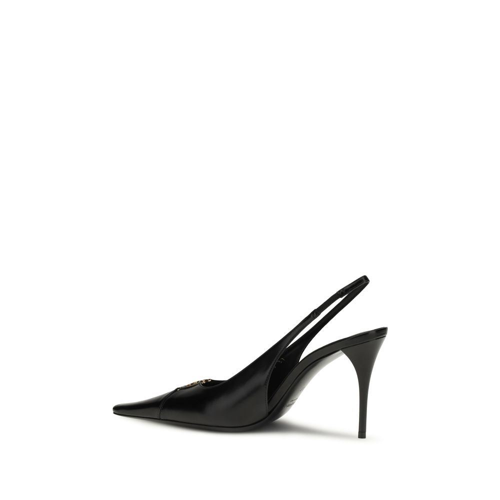 Saint Laurent Black Calf Leather High Heel Pumps