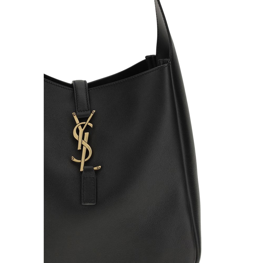 Saint Laurent Black Calf Leather Shoulder Bag