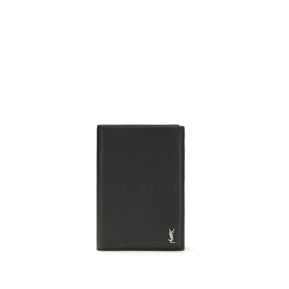 Saint Laurent Black Calf Leather Passport Holder