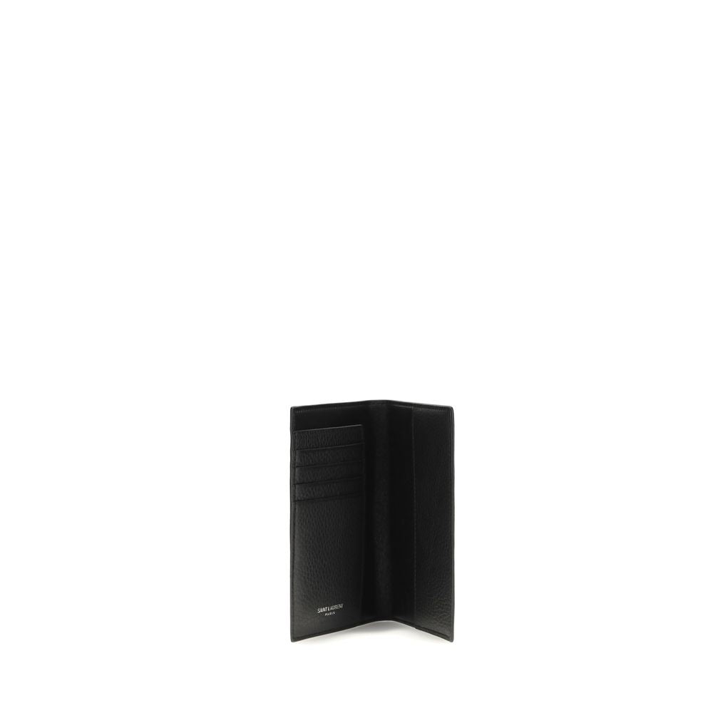 Saint Laurent Black Calf Leather Passport Holder