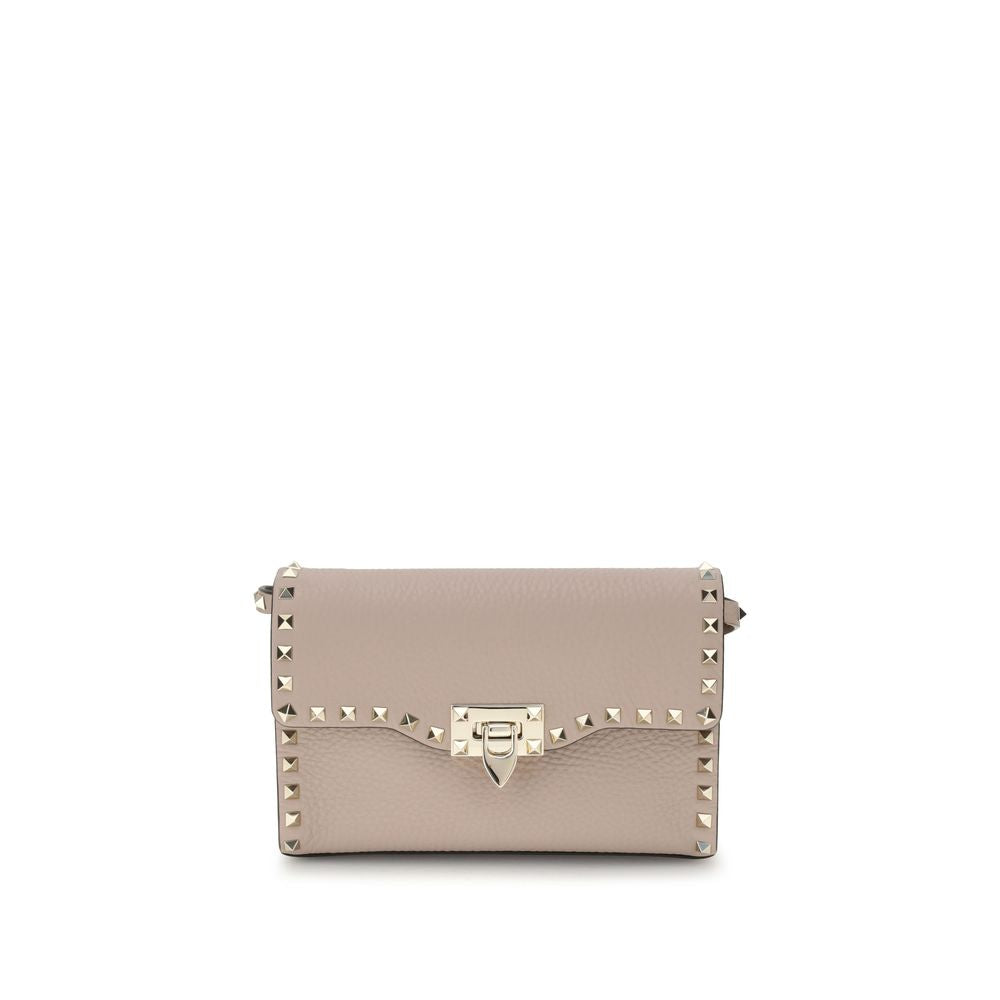 Valentino Garavani Beige Calf Leather Shoulder Bag