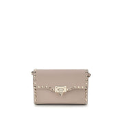 Valentino Garavani Beige Calf Leather Shoulder Bag