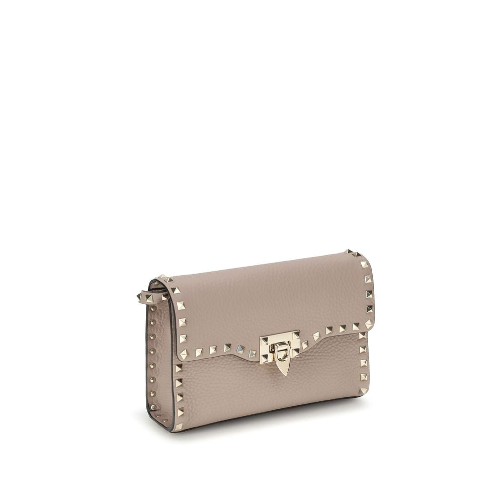 Valentino Garavani Beige Calf Leather Shoulder Bag