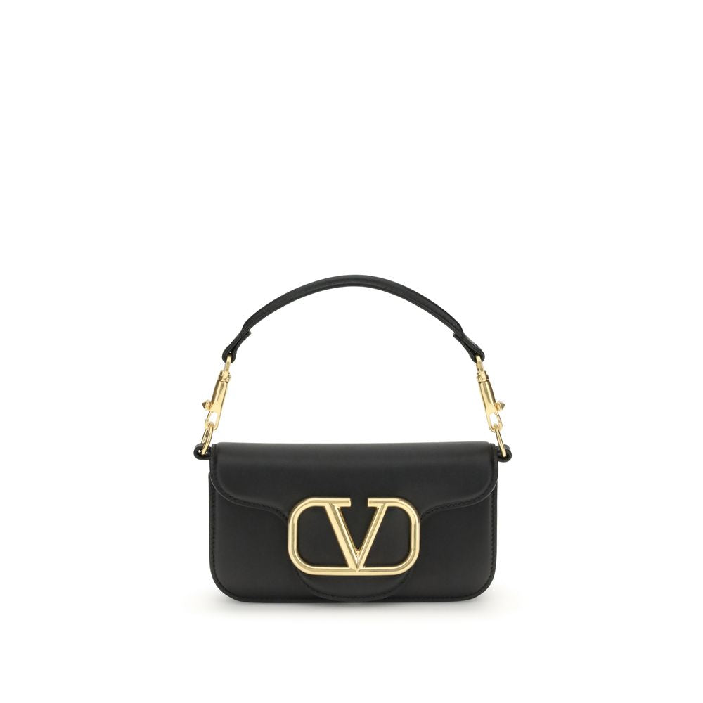 Valentino Garavani Black Calf Leather Shoulder Bag