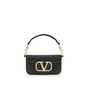 Valentino Garavani Black Calf Leather Shoulder Bag
