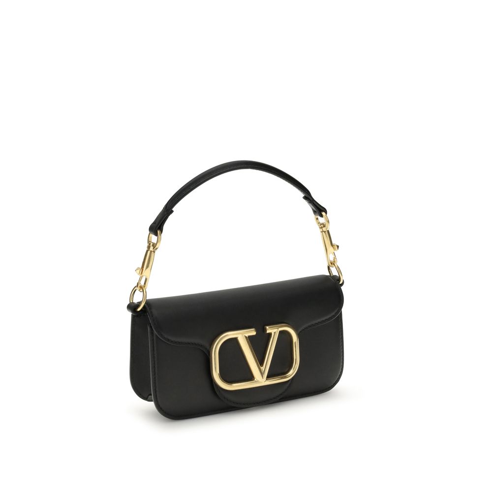 Valentino Garavani Black Calf Leather Shoulder Bag