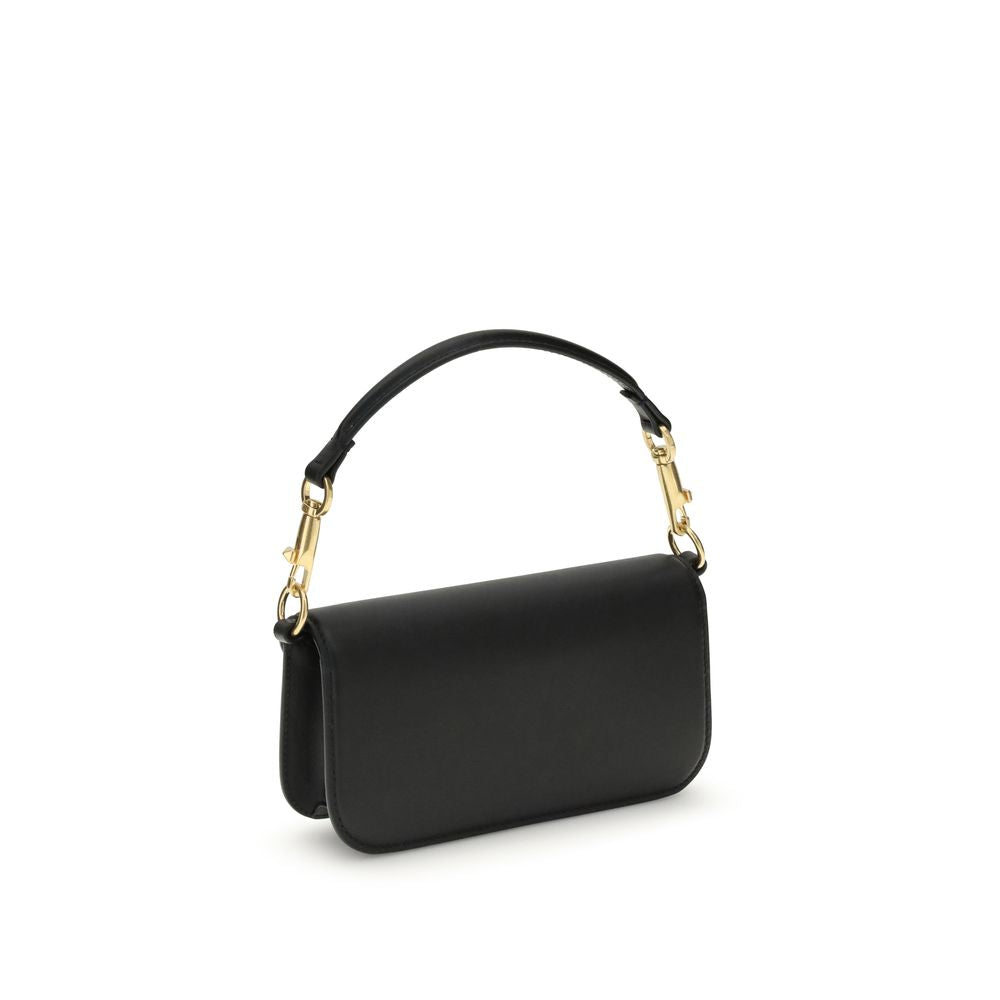 Valentino Garavani Black Calf Leather Shoulder Bag