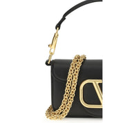 Valentino Garavani Black Calf Leather Shoulder Bag