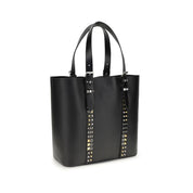 Valentino Garavani Black Calf Leather Shoulder Bag