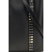 Valentino Garavani Black Calf Leather Shoulder Bag