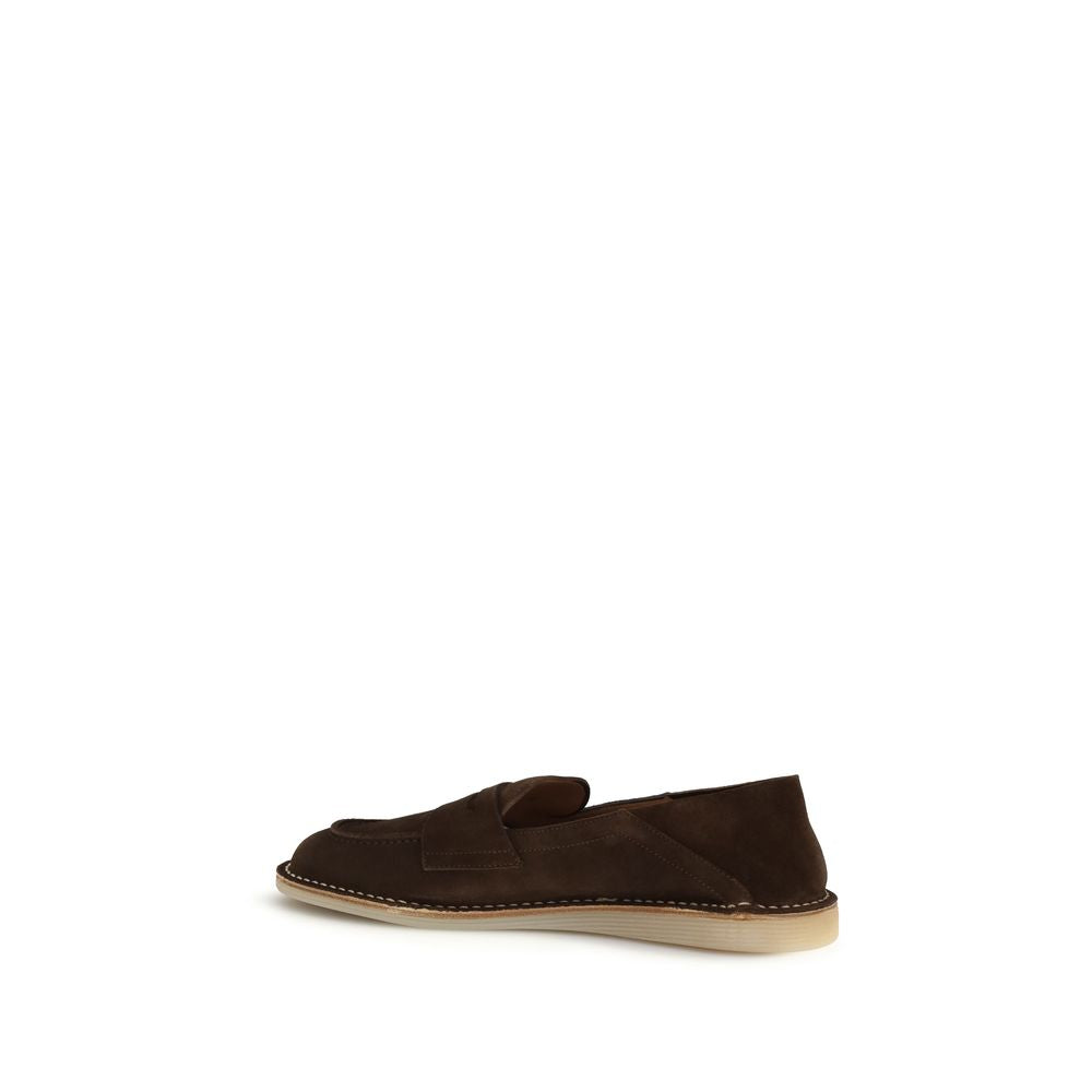 Dolce & Gabbana Brown Calf Leather Slip-On Loafers