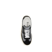 Balmain Gray Calf Leather Low Top Sneakers
