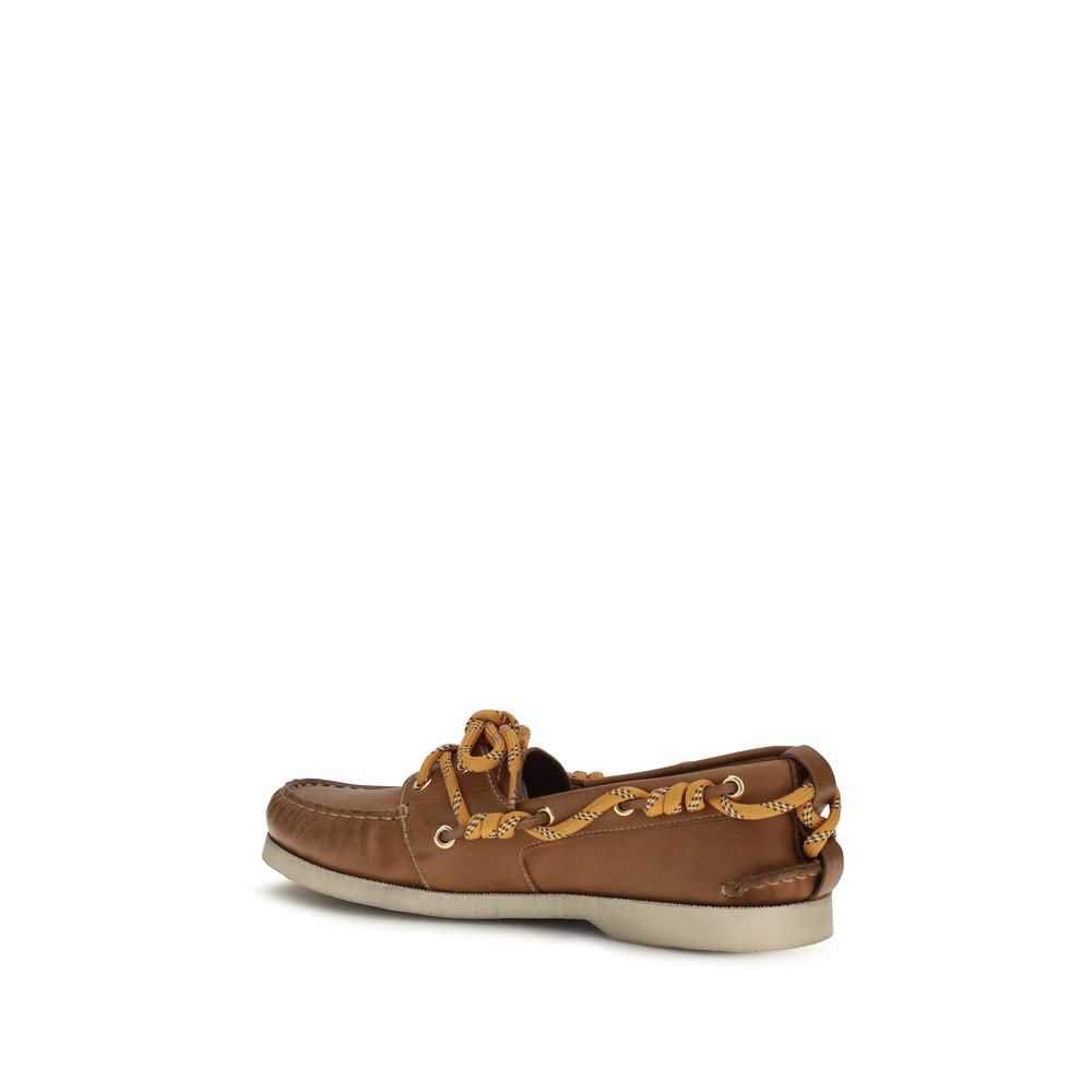 Golden Goose Brown Calf Leather Slip-On Loafers