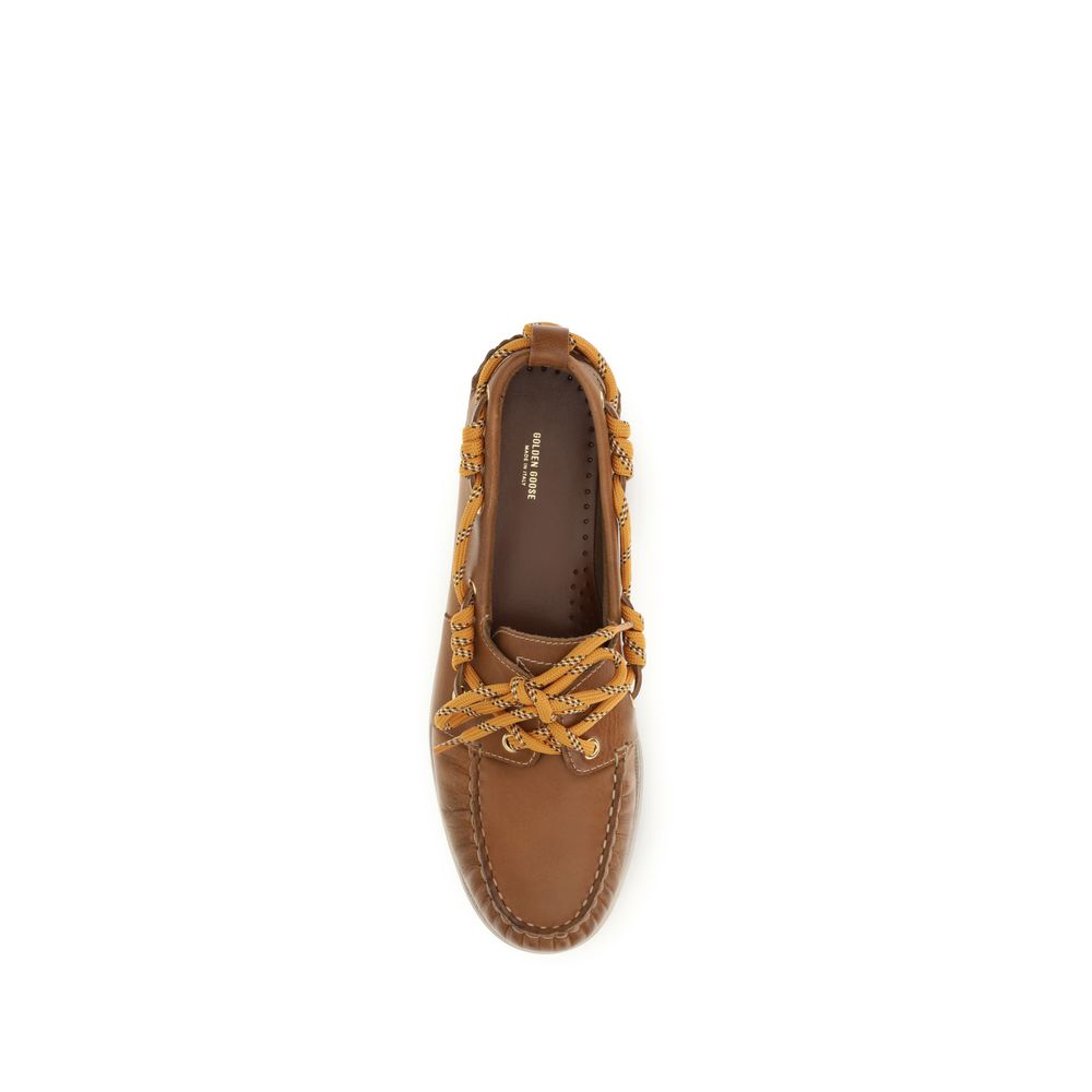 Golden Goose Brown Calf Leather Slip-On Loafers