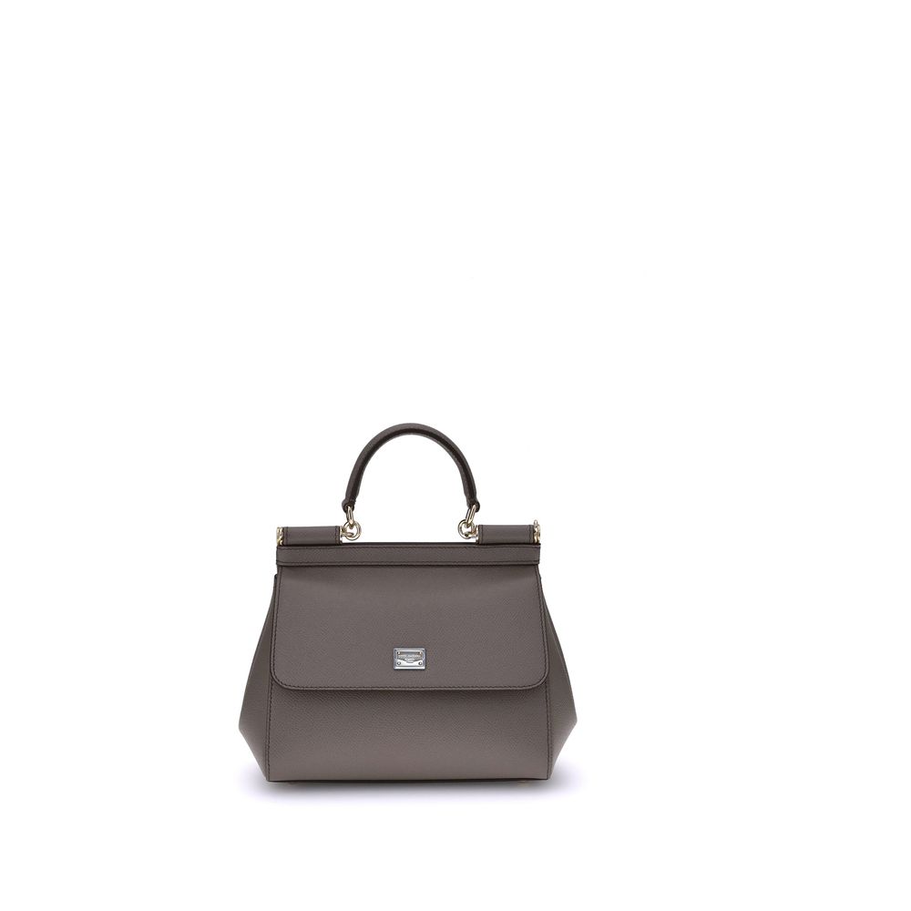 Dolce & Gabbana Gray Calf Leather Shoulder Bag