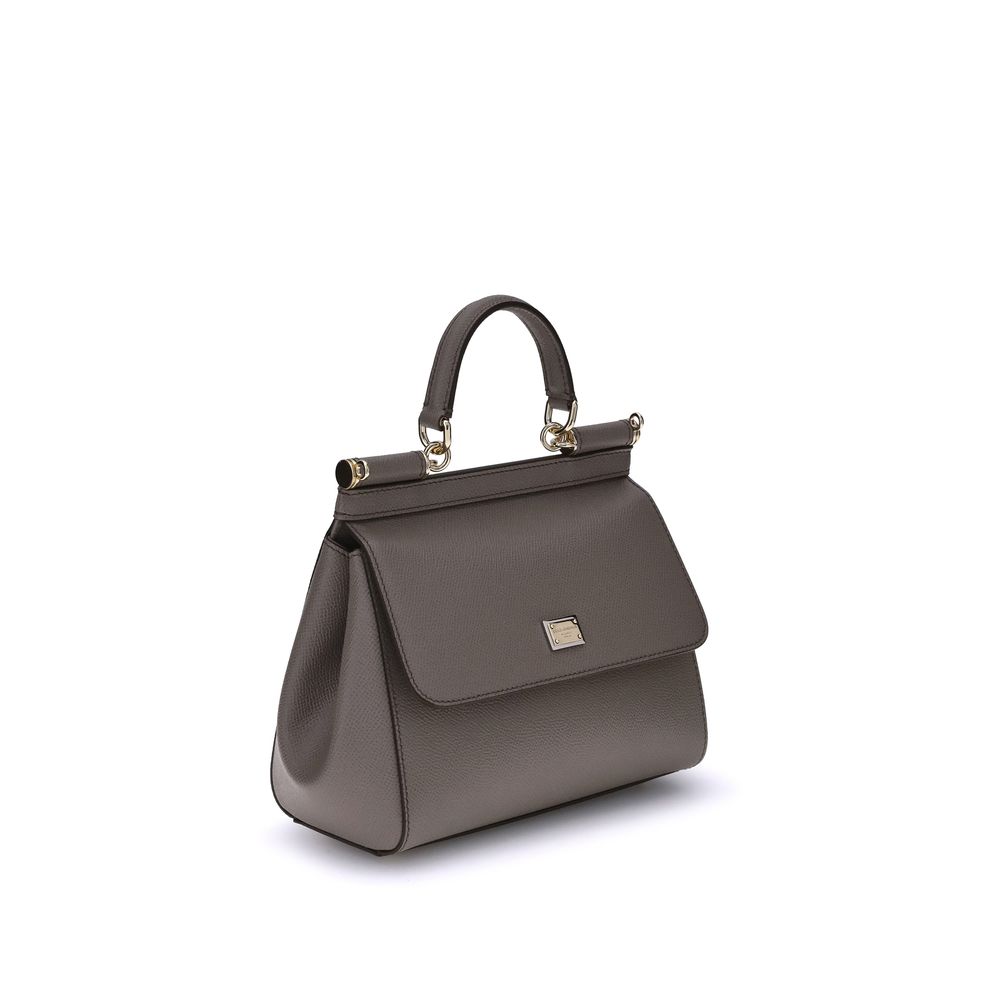 Dolce & Gabbana Gray Calf Leather Shoulder Bag