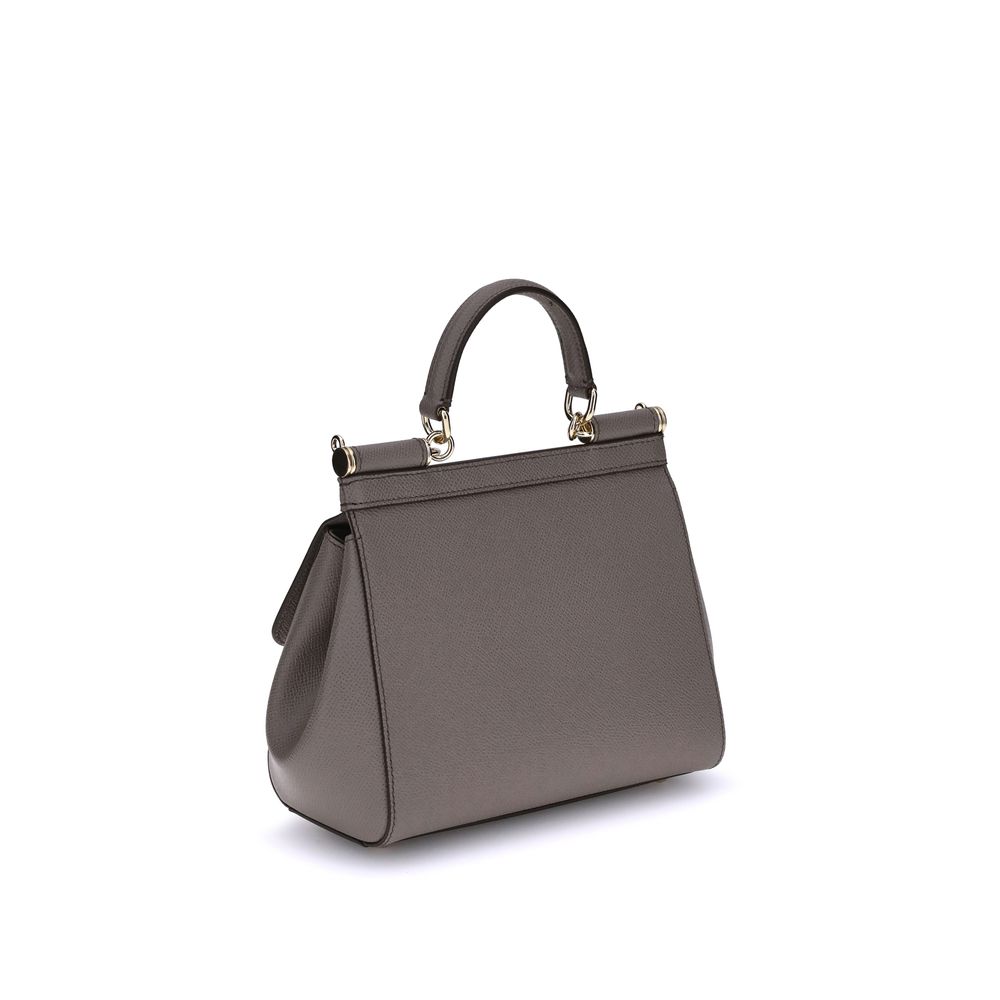Dolce & Gabbana Gray Calf Leather Shoulder Bag