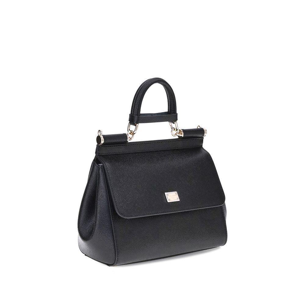 Dolce & Gabbana Black Calf Leather Shoulder Bag