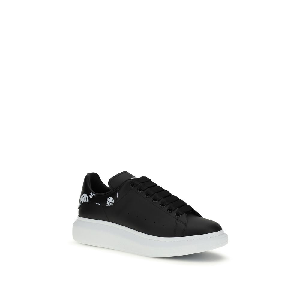 Alexander McQueen Black Calf Leather Chunky Sneakers