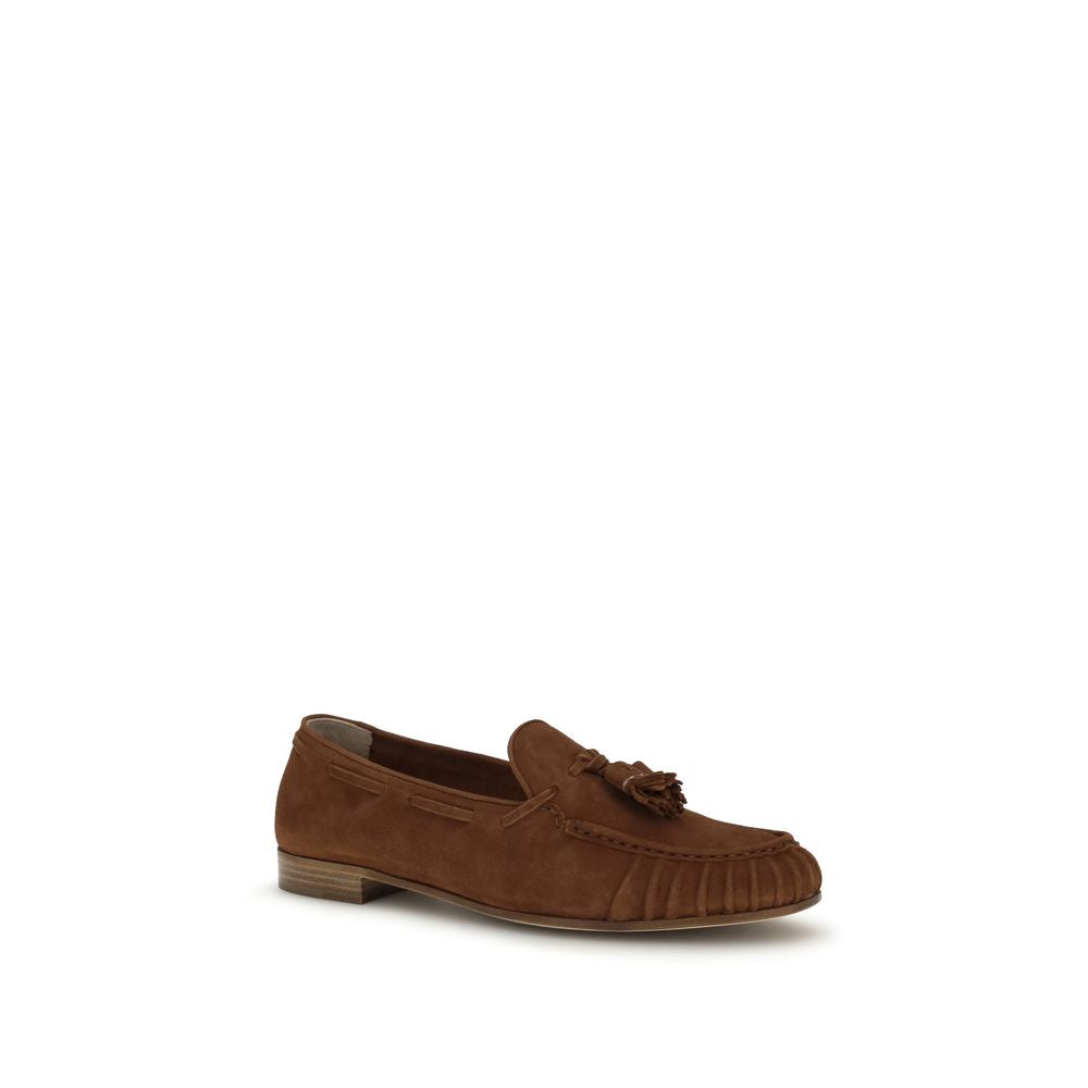 Fratelli Rossetti Brown Suede Slip-On Loafers