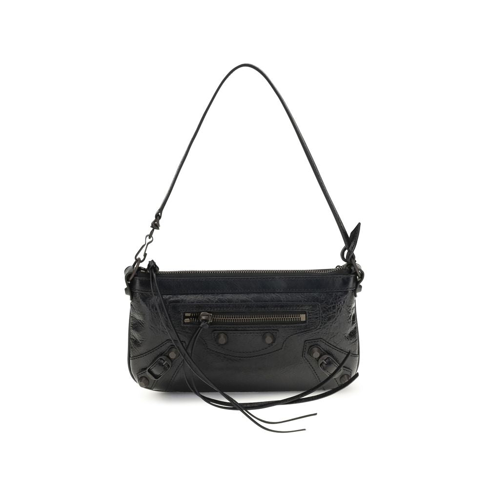 Balenciaga Black Lambskin Le City Clutch Bag