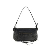 Balenciaga Black Lambskin Le City Clutch Bag