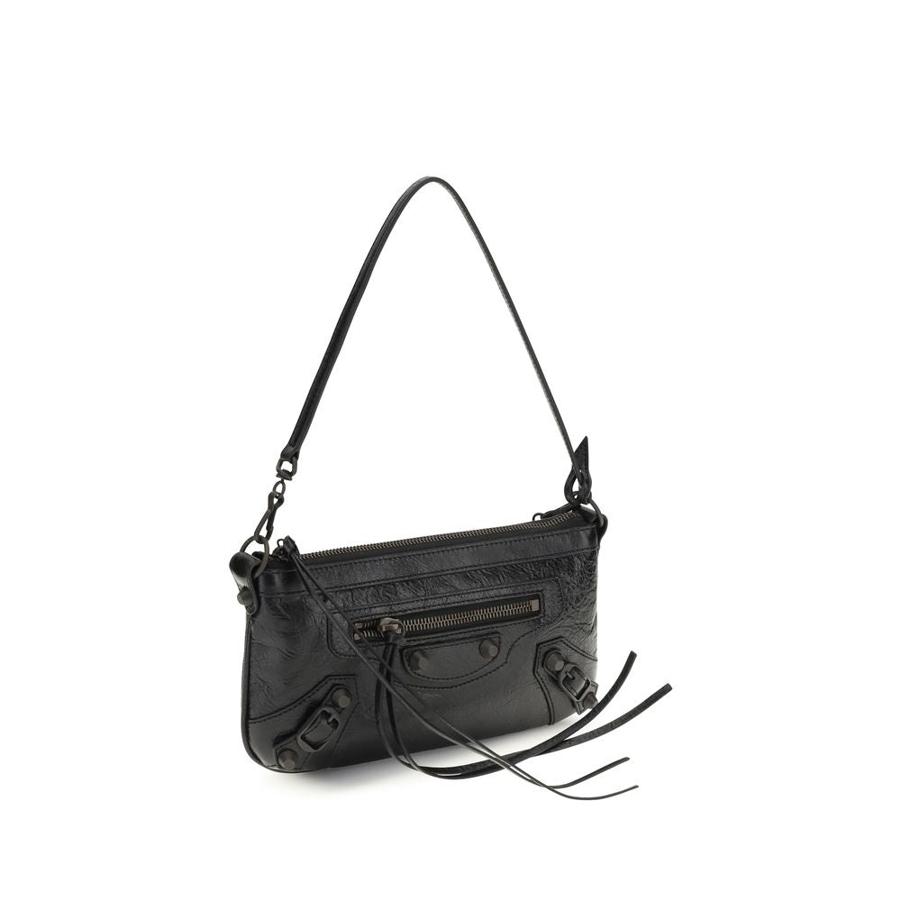 Balenciaga Black Lambskin Le City Clutch Bag