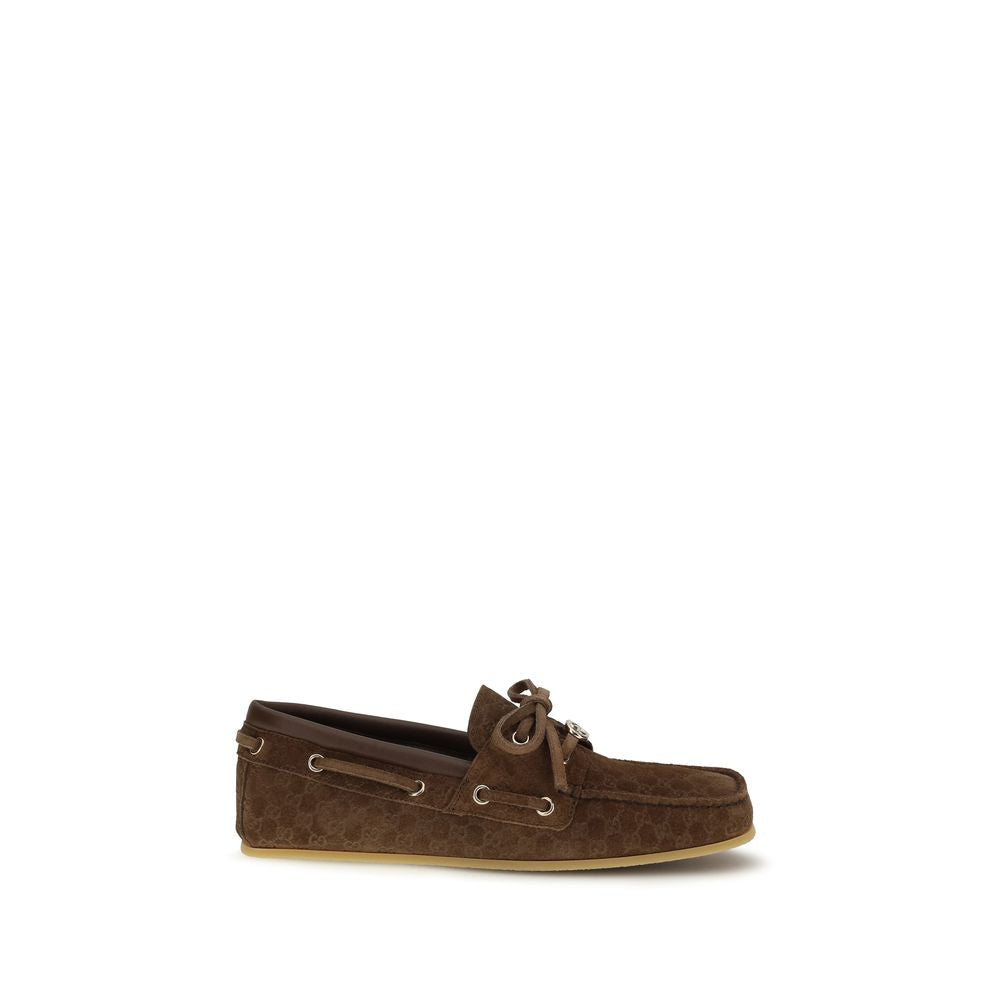 Gucci Brown Suede Slip-On Loafers
