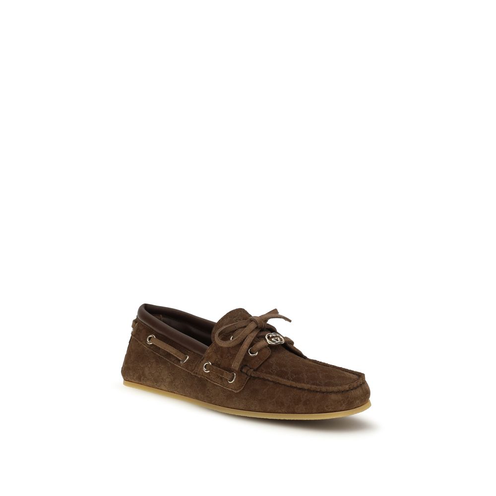 Gucci Brown Suede Slip-On Loafers