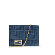 Fendi Blue Denim FF Clutch Bag