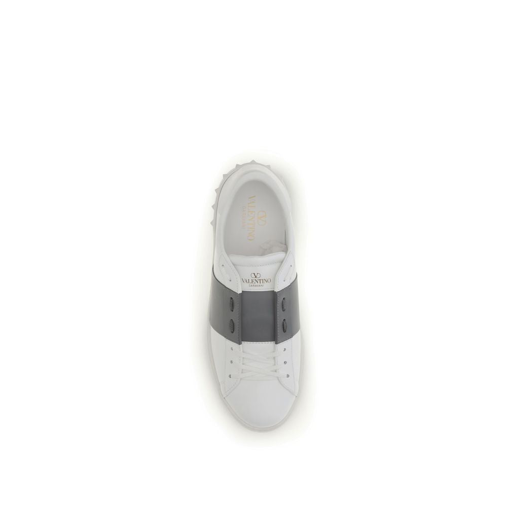 Valentino Garavani White Calf Leather Low Top Sneakers