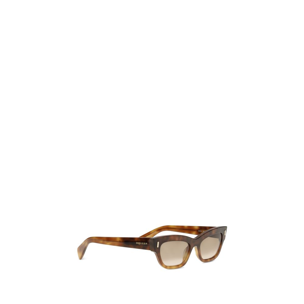 Alexander McQueen Brown Acetate Cat-Eye Sunglasses