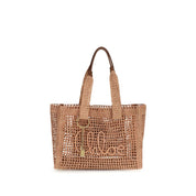 Chloé Beige Raffia East-West Summer Banana Shoulder Bag