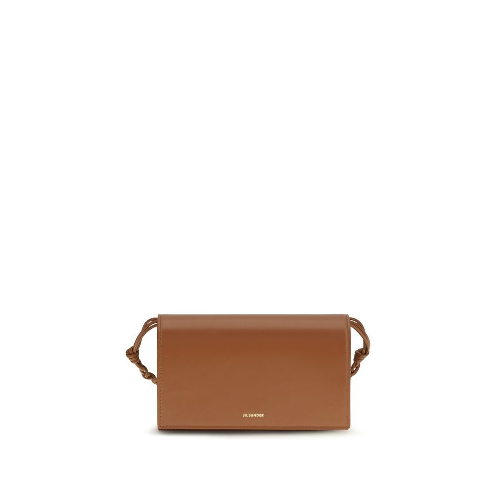 Jil Sander Brown Calf Leather Tangle Wallet