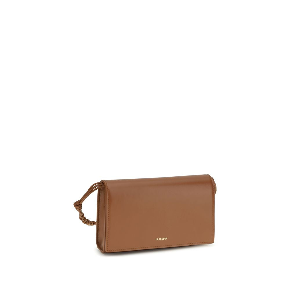 Jil Sander Brown Calf Leather Tangle Wallet