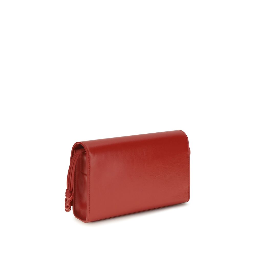 Jil Sander Black Calf Leather Tangle Crossbody Wallet