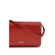 Jil Sander Black Calf Leather Tangle Crossbody Wallet